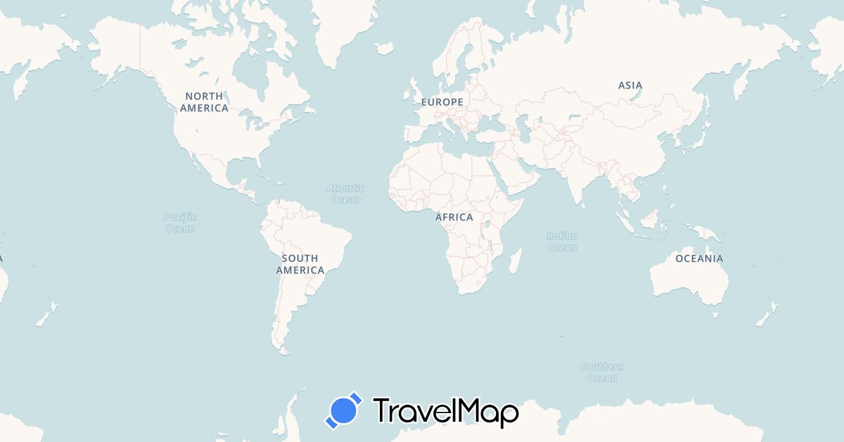 TravelMap itinerary: driving, train in New Zealand, Singapore, Turkey (Asia, Oceania)